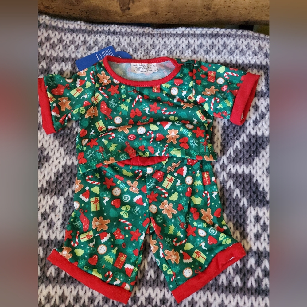 Build-A-Bear  Holiday/Christmas Print  Pajamas/PJs Set NWT